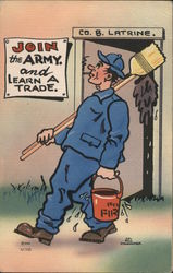 Co. B Latrine - Join the Army and Learn a Trade Comic Postcard Postcard Postcard