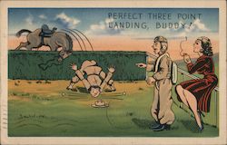 Perfect Three Point Landing, Buddy! Comic Postcard Postcard Postcard