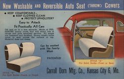 Rare: Auto Seat Covers - Carroll Dorn Mfg. Company Postcard