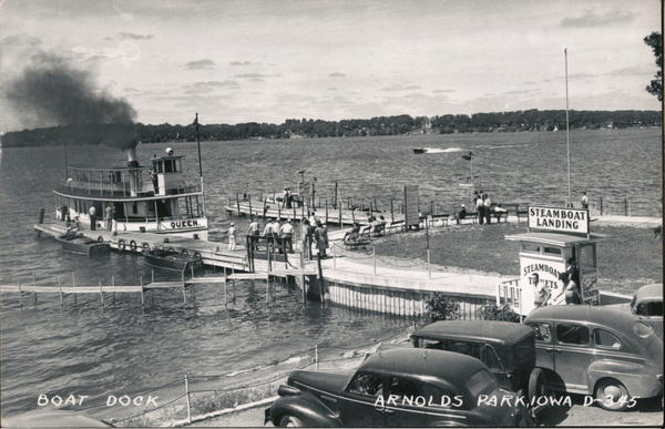 Queen' Excursion Boat at Steamboat Landing Arnolds Park Iowa