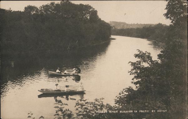 Rowing on the Turkey River Elkader Iowa Hover