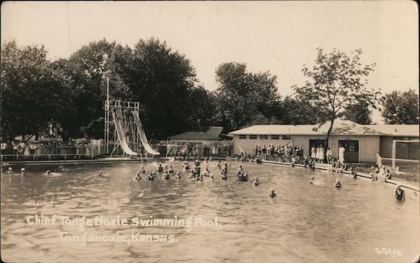 Chief Tonga Noxie Swimming Pool Tonganoxie Kansas Harold B. Wolfe, Com'l Photographer