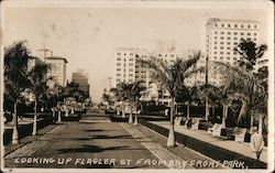 Looking Up Flagler Street from Bay Front Park Miami, FL Postcard Postcard Postcard