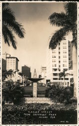 Flagler Street from Bayfront Park Postcard
