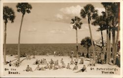 On the Beach - Sunbathers St. Petersburg, FL Postcard Postcard Postcard