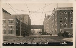 Moline Plow Co. Streetcar, Wagons Postcard