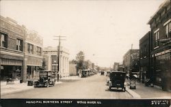 Principal Business Street, Wood River, IL Illinois Bregstun's Postcard Postcard Postcard