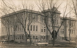 School Building Postcard
