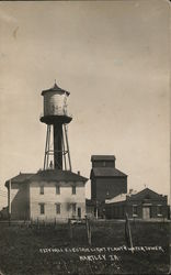 City Hall Electric Light Plant and Water Tower Hartley, IA Postcard Postcard Postcard