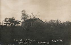 Residence of L.B. Turner after Cyclone, 1908 Postcard
