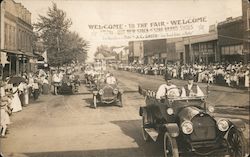 Main Street Scene, Fair, Parade, J. C. Smith Star Brand Shoes Postcard