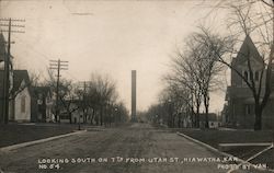 Looking South on 7th from Utah Street Hiawatha, KS Van Postcard Postcard Postcard