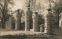 Memorial Gate, Forest Park Ottawa, KS Postcard Postcard Postcard