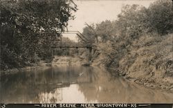 River Scene near Uniontown Kansas Postcard Postcard Postcard
