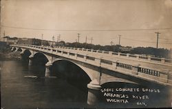 Great Concrete Bridge, Arkansas River Postcard
