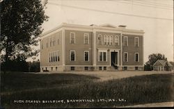 High School Building Postcard