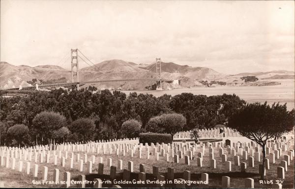 Cemetery, With Golden Gate Bridge in Background San Francisco California