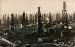 Long Beach Oil Field Postcard