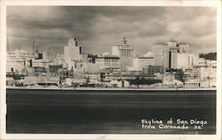 San Diego Skyline from Coronado California Postcard Postcard Postcard