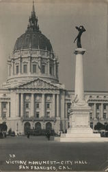 Victory Monument, City Hall Postcard