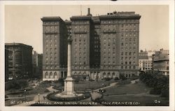 St. Francis Hotel and Union Square Postcard