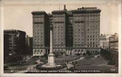 St. Francis Hotel and Union Square Postcard