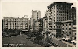 Union Square and Post Street Postcard