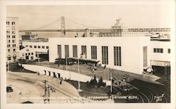 San Francisco's New Street car and interurban terminal bldg., for handling bay bridge traffic. Postcard