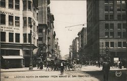 Looking North on Kearney From Market Street Postcard