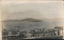 View of Bay and Alcatraz Island Postcard