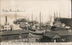 Harbor Hospital and Busy Mission St. Docks Postcard