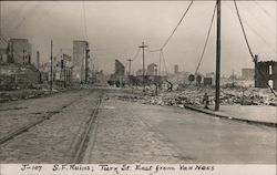 S.F. Ruins; Turk St. East from VanNess Postcard