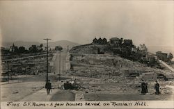 Ruins - A Few Houses Saved on Russian Hill Postcard
