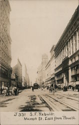 Market St. East from Powell, Rebuilt Postcard