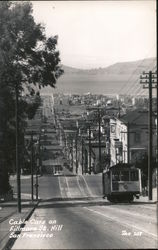 Cable Cars on Fillmore Street Hill Postcard