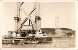 Majestic and Massive Rise the Towers of the Bay Bridge Postcard