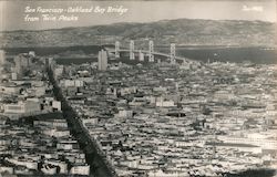 San Francisco-Oakland Bay Bridge from Twin Peaks Postcard