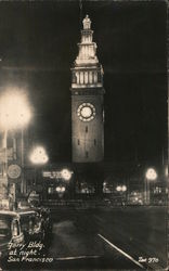 Ferry Building at Night Postcard