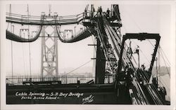 Cable Spinning, San Francisco Bay Bridge, Yarbe Buena Island California Piggott Postcard Postcard Postcard