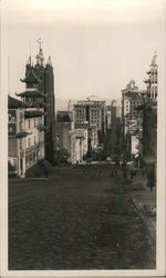 Streetcar view downhill through Chinatown Postcard