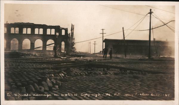Earthquake Damage on Water Street San Francisco California
