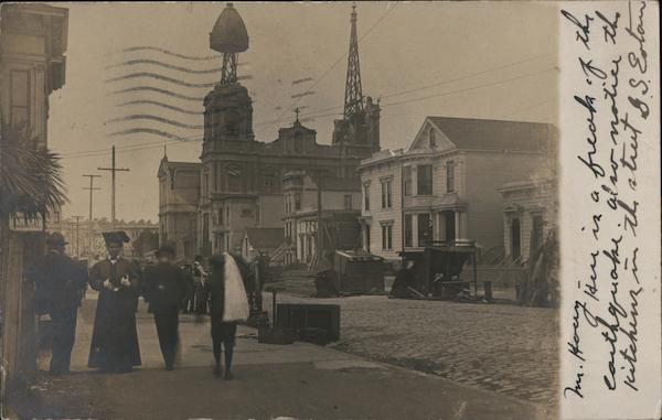 View of Kitchens in Street after Earthquake San Francisco California