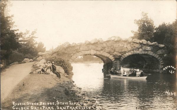 Rustic Stone Bridge, Stowe Lake, Golden Gate Park San Francisco California