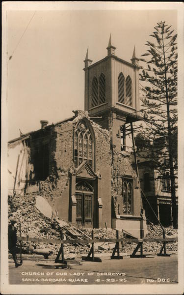 Church of Our Lady of Sorrows - Santa Barbara Quake California