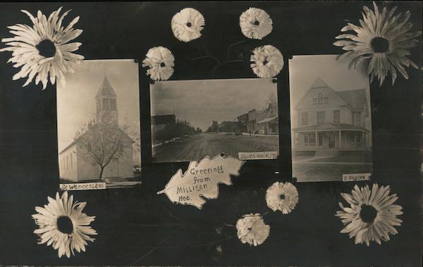 Greetings From Milligan Nebraska, St. Wenceslaus, South Main St.