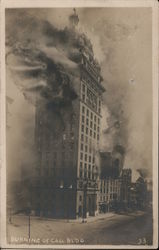 Burning of Call Building Postcard