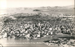 View of Oakland with Oakland-San Francisco Bridge Postcard