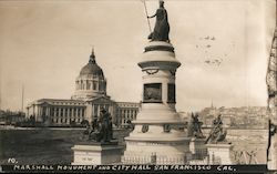 Marshall Monument and City Hall #10 Postcard