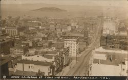 Down California Street from Nob Hill Postcard