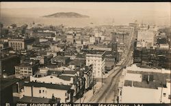 down California St. from Nob Hill, San Francisco, CA - an overhead view Postcard